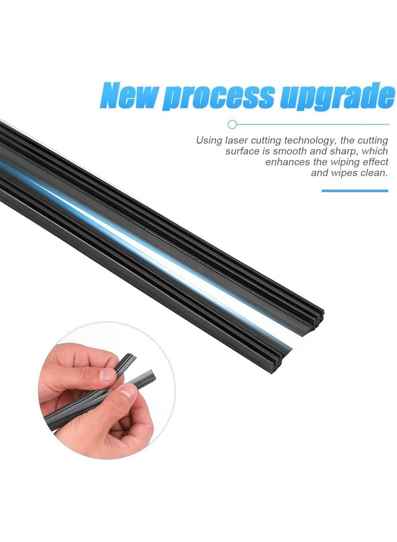YelaJoy 4 Pieces Car Wiper Blade Replacement Strip, Rubber Frameless Windshield Wiper Strip, DIY Adjustable Boneless Windscreen Blade Refills, Auto Accessories for Most Vehicle Buses Trucks (26") - Image 3